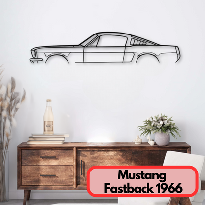 Décoration murale métal Mustang Fastback 1966