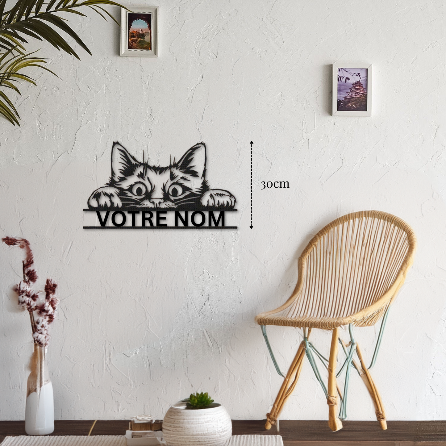 petite décoration murale chat personnalisable